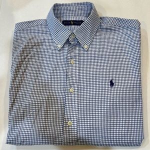Men’s Large Polo Ralph Lauren LS Button Down Blue White
